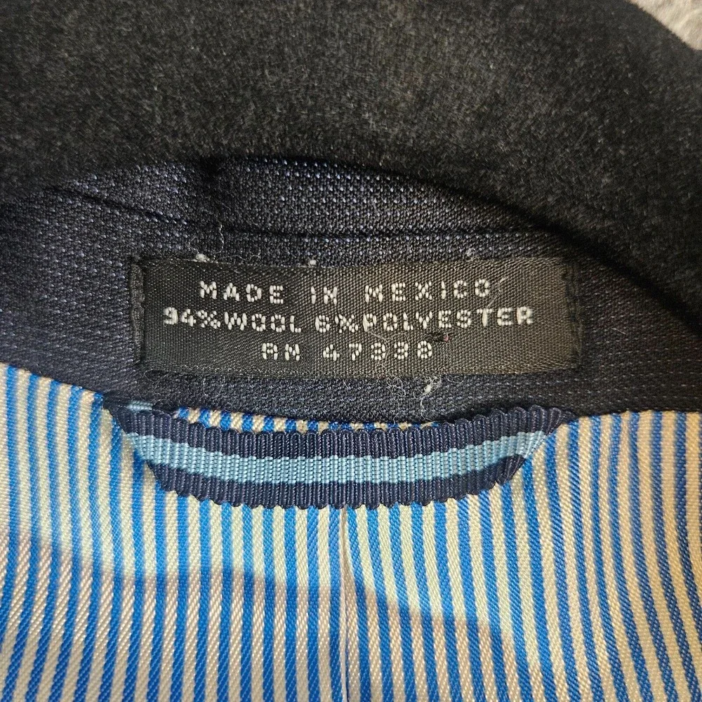 Tommy Hilfiger Suit Blazer Sport Coat Men 48R Wool 2-Button Textured‎ Black - Picture 9 of 16